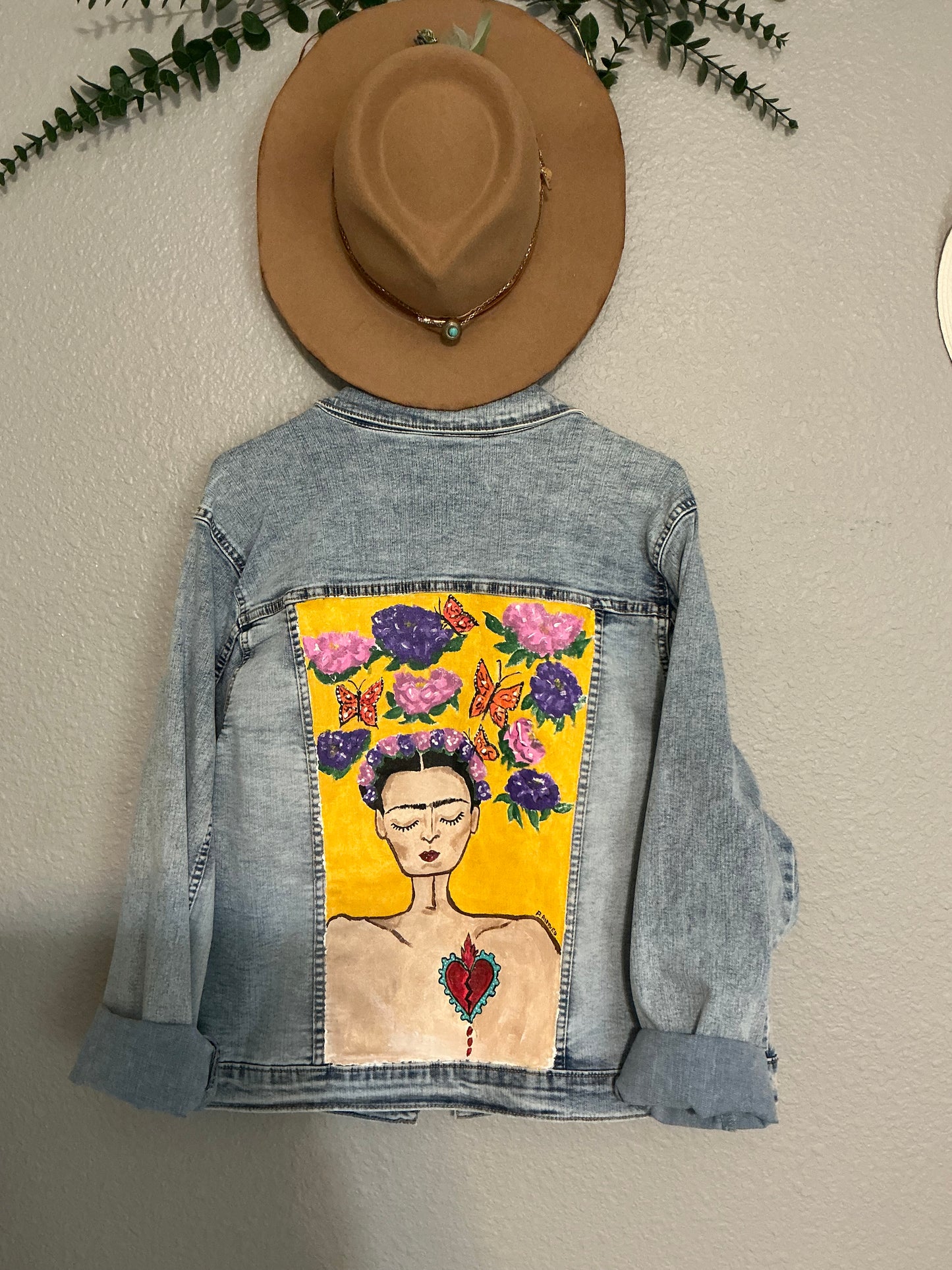 FRIDA KHALO DENIM JACKET MARIPOSA MONARCA