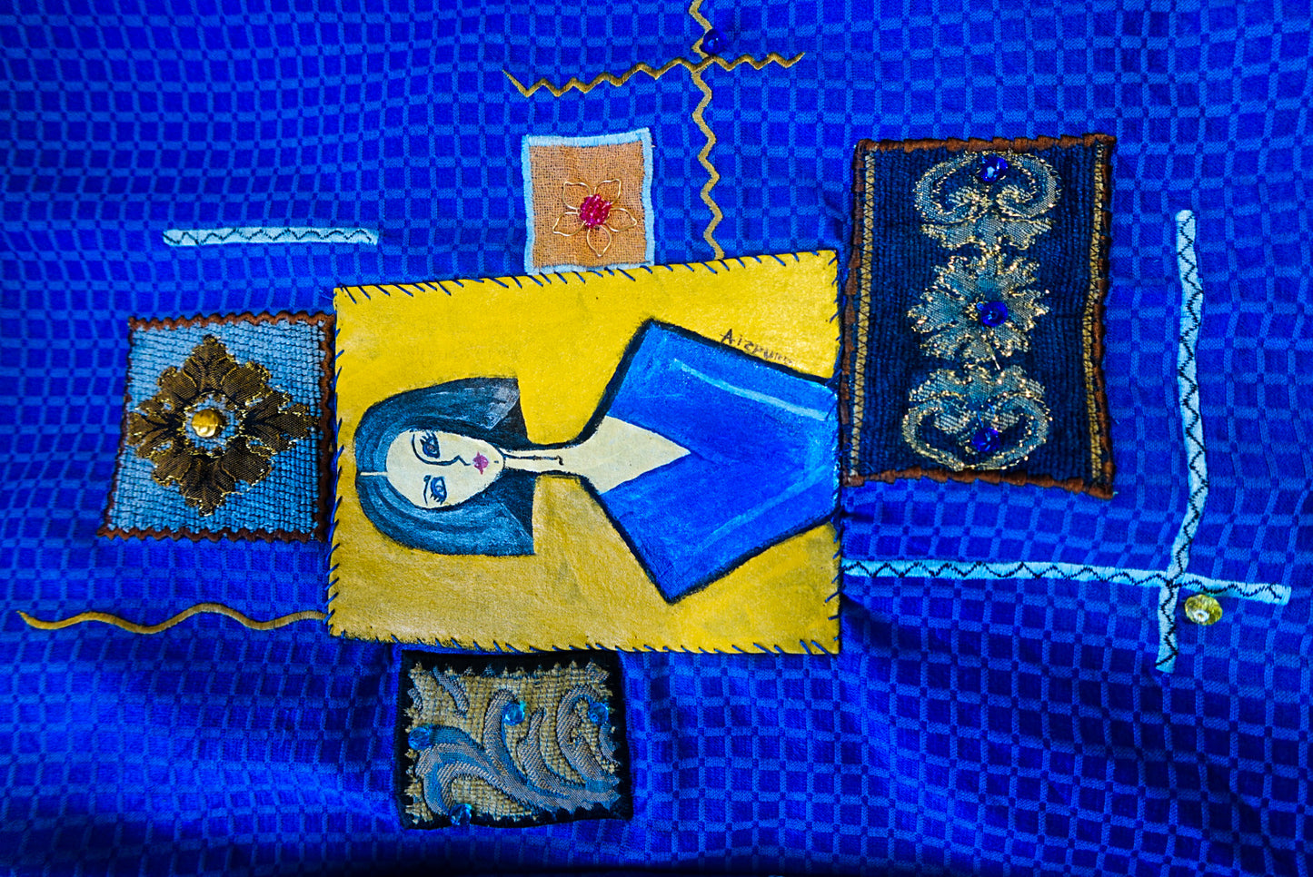 Blue Canvas Jacket – Indie Art Painted Vintage Blazer