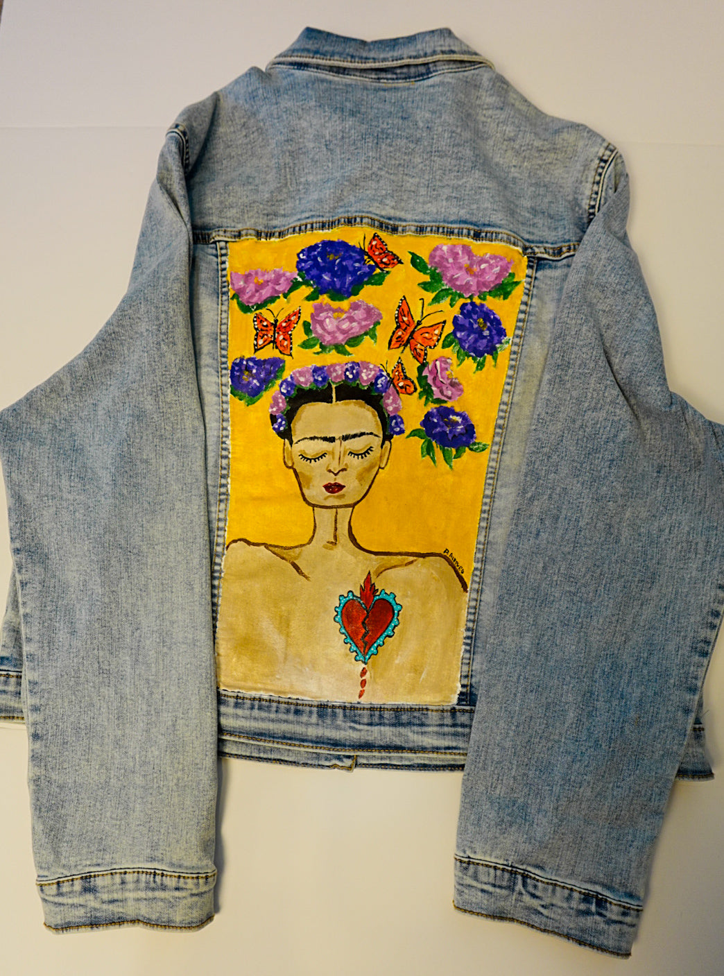 FRIDA KHALO DENIM JACKET MARIPOSA MONARCA