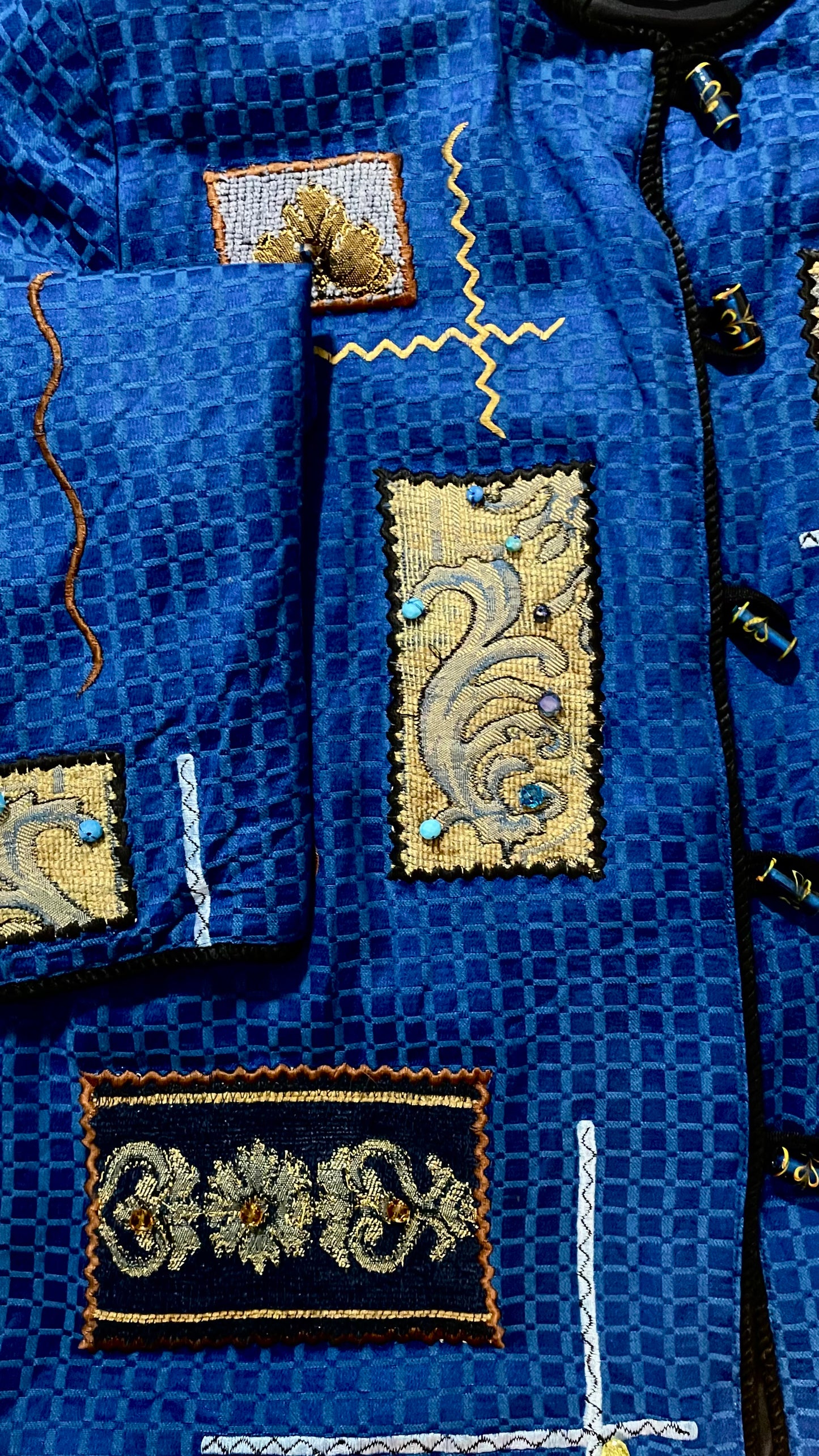 Blue Canvas Jacket – Indie Art Painted Vintage Blazer